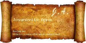 Jovanovits Anna névjegykártya